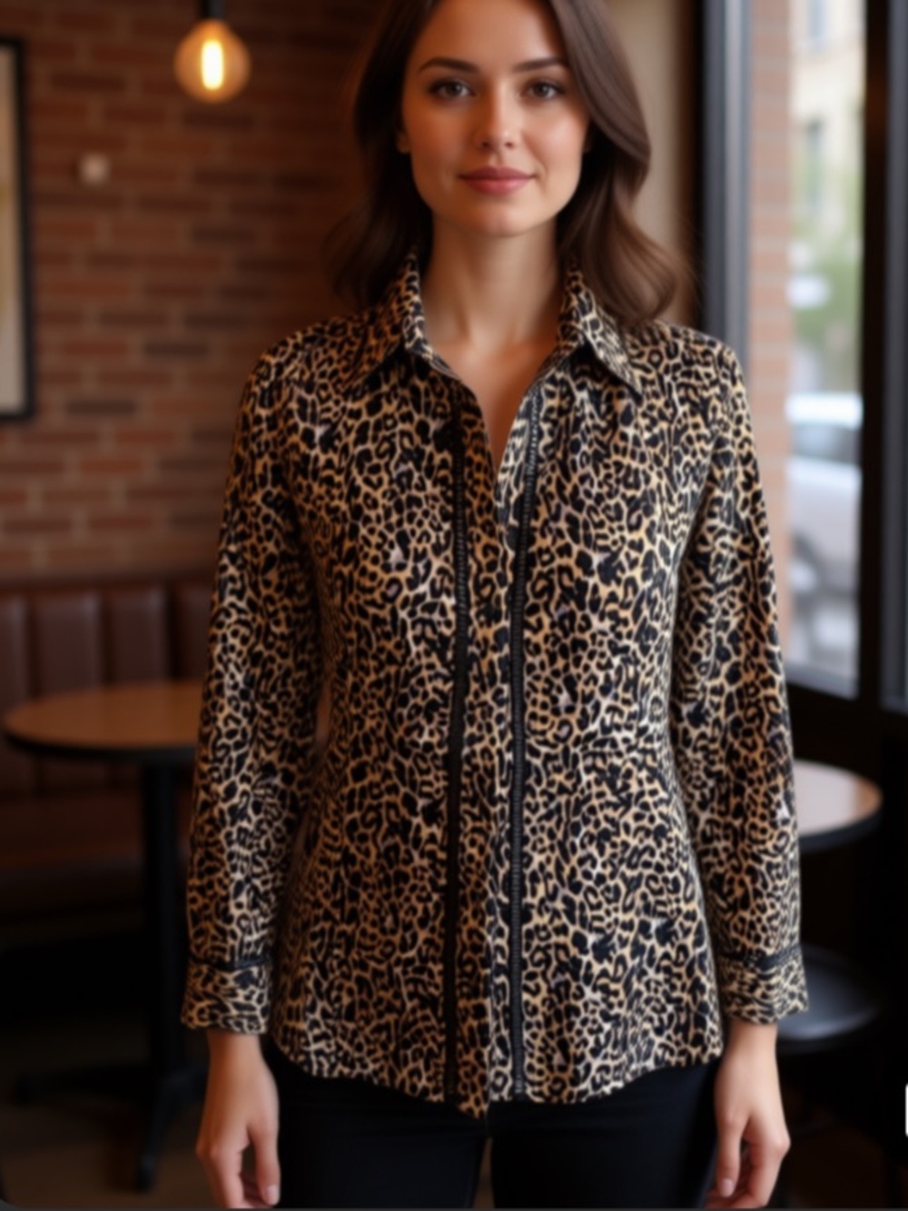 Etcetera size 12 leopard print blouse